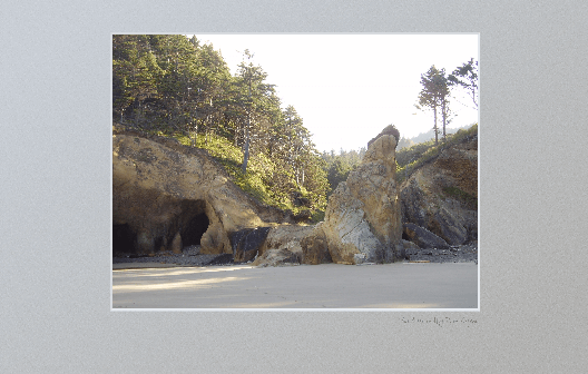 Fall Creek waterfall with dawn light coming through
